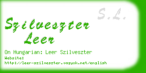 szilveszter leer business card